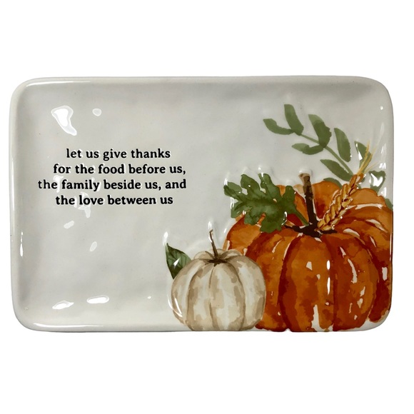 MUD PIE Fall Collection Harvest Sentiment Tray Thanksgiving Pumpkins NWT - Picture 9 of 9
